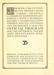 Cover of: The Book of salutation to the Twenty-sixth ("Yankee") division of the American expenditionary forces