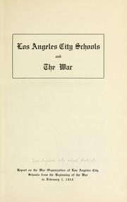 Cover of: Los Angeles city schools and war