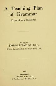 A teaching plan of grammar by Joseph S. Taylor