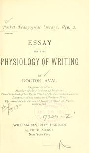 Cover of: Essay on the physiology of writing