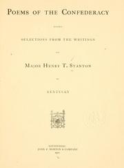 Cover of: Poems of the Confederacy