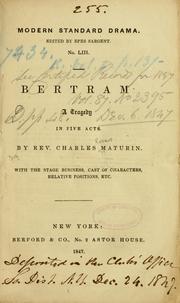 Cover of: Bertram by Charles Robert Maturin