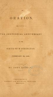 Cover of: oration: delivered on the centennial anniversary of the birth of Washington. February 22, 1832.