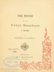 Cover of: The rhyme of the friar Stephen