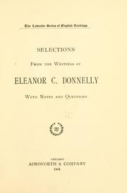 Cover of: Selections from the writings of Eleanor C. Donnelly