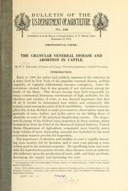 Cover of: The granular venereal disease and abortion in cattle. by Walter Long Williams