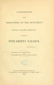 Cover of: A Description of the Dedication of the Monument Erected at Guilford
