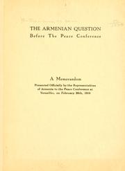 Cover of: Armenian question before the Peace conference