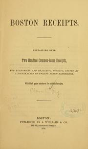 Cover of: Boston receipts