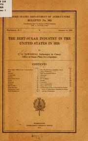 Cover of: The beet-sugar industry in the United States in 1920. by Charles Orrin Townsend