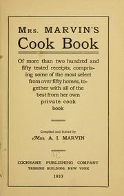 Cover of: Mrs. Marvin's cook book...