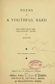 Cover of: Poems of a youthful bard