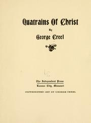 Cover of: Quatrains of Christ