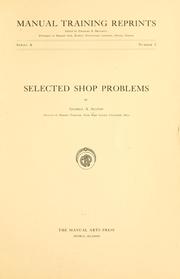 Cover of: Selected shop problems | George Ambrose Seaton