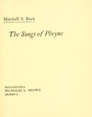 Cover of: The songs of Phryne.
