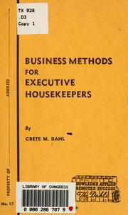 Cover of: Business methods for executive housekeepers