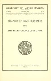 Cover of: Syllabus of home economics for the high schools of Illinois