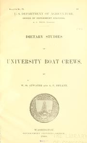 Cover of: Dietary studies in of university boat crews