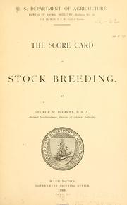 Cover of: score card in stock breeding.