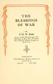 Cover of: The blessings of war by Ross, Patrick Hore Warriner