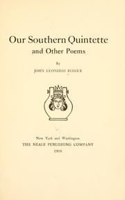 Cover of: Our southern quintette: and other poems