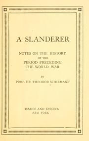 Cover of: A slanderer by Theodor Schiemann