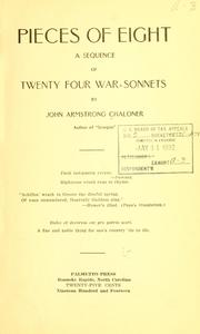 Cover of: Pieces of eight: a sequence of twenty four war-sonnets