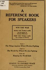 Cover of: A Reference book for speakers.