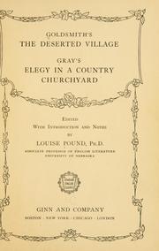 Cover of: Goldsmith's The deserted village by Oliver Goldsmith, Eugène Tr Chevallier, Oliver Goldsmith