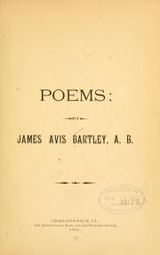 Cover of: Poems by James Avis Bartley