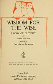 Cover of: Wisdom for the wise: a book of proverbs