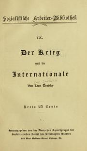 Cover of: krieg und die Internationale