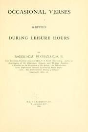 Cover of: Occasional verses
