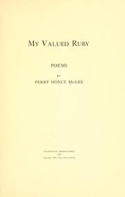 Cover of: My valued Ruby: poems