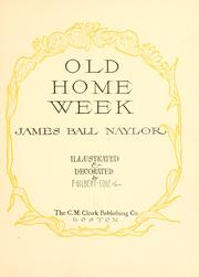Cover of: Old home week