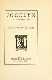 Cover of: Jocelyn: a play and thirty verses