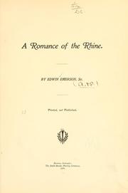 Cover of: A romance of the Rhine. by Emerson, Edwin