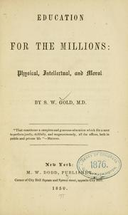Cover of: Education for the millions by Samuel Wadsworth Gold