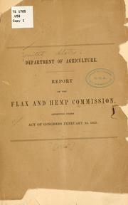 Report of the Flax and hemp commission