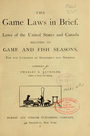 Cover of: game laws in brief.