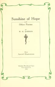Cover of: Sunshine of hope, and other poems.