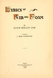 Cover of: Lyrics of fir and foam by Coe, Alice Rollit