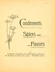 Cover of: Condiments, spices and flavors.