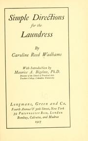 Cover of: Simple directions for the laundress