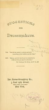 Cover of: Suggestions for dressmakers ...