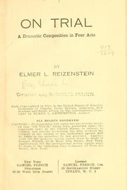 Cover of: On trial by Elmer Rice