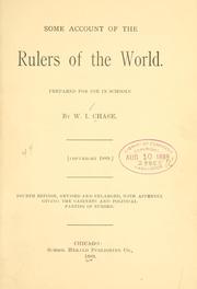 Some account of the rulers of the world by William Ingraham Chase