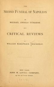 Cover of: The second funeral of Napoleon by William Makepeace Thackeray