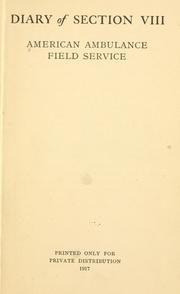 Cover of: Diary of section VIII by American Field Service.