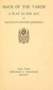 Back of the yards by Kenneth Sawyer Goodman